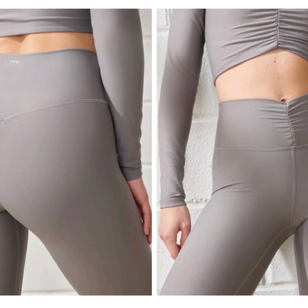 Abercrombie YPB Rouched Gray Trouser/Flare Leggings Medium